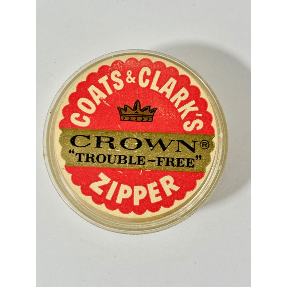 VTG Coats & Clarks Crown Zipper USA Made Container Only
